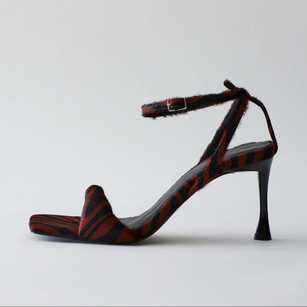Tibi // Pony Hair Zebra Print Hugh Sandal